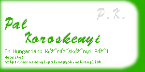 pal koroskenyi business card